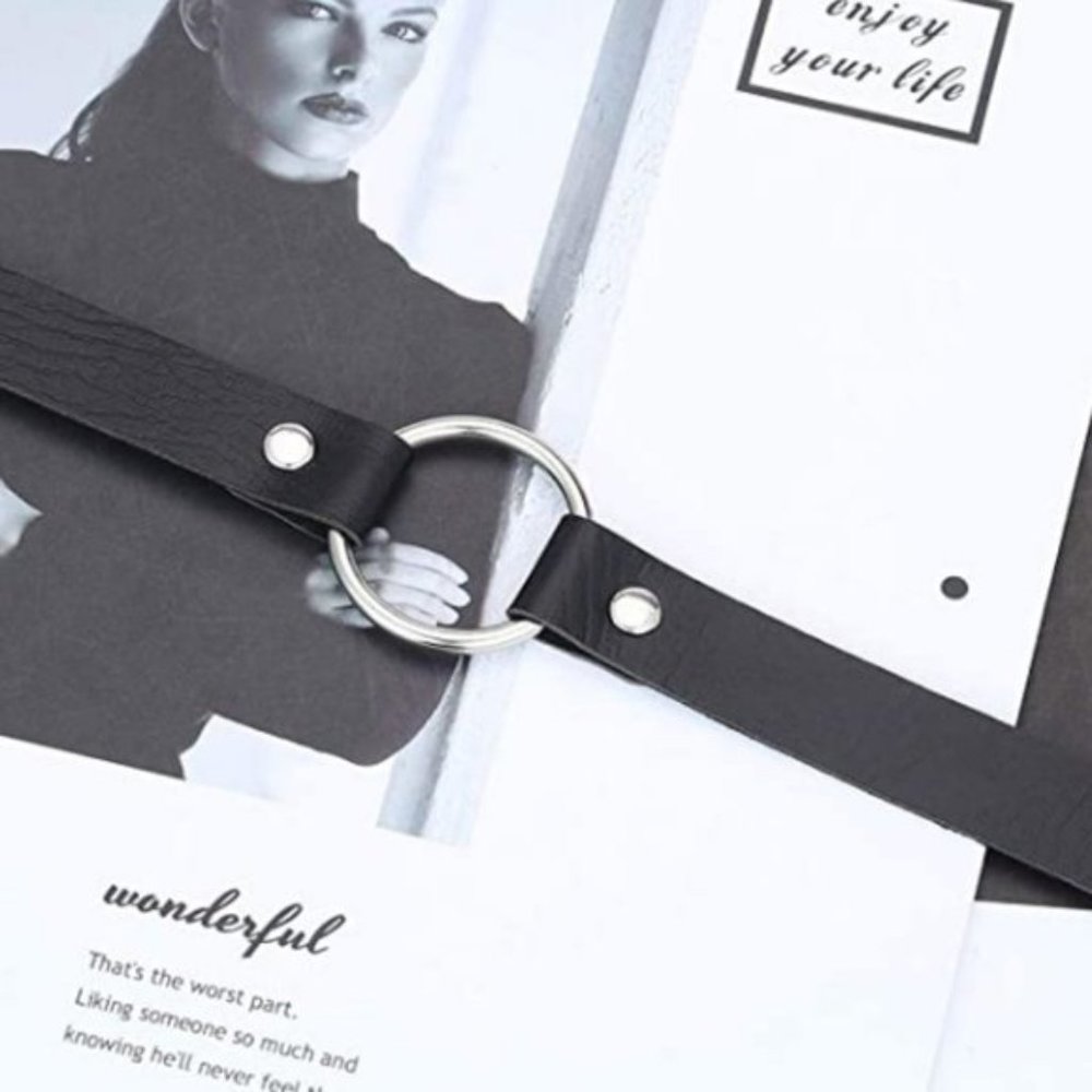 Hot Topic Adjustable Leather Choker Colar Necklace - Picture 6 of 8